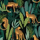 Jazzy 3 - Leopárd és dzsungel mintás bútorszövet