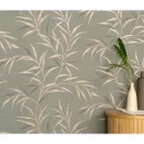 TF10528-11 levélmintás taupe tapéta