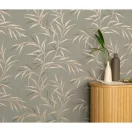 TF10528-11 levélmintás taupe tapéta