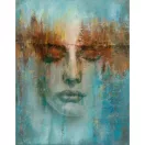 TF30035498 női arc mintájú kék tapétaposzter, digitális panel
