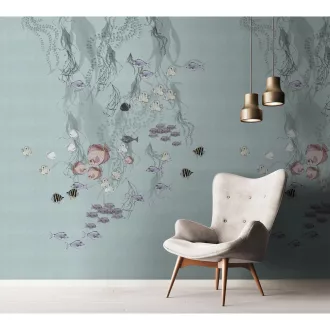 TF30046714 tengeri élővilág mintájú világoskék tapétaposzter, digitális panel