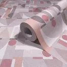 TF30081644 geometrikus mintájú rózsaszín tapéta