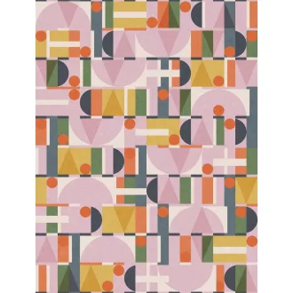TF30081645 geometrikus mintájú rózsaszín tapéta
