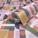 TF30081645 geometrikus mintájú rózsaszín tapéta