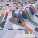 TF30081647 geometrikus mintájú kék tapéta