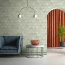 TF30081657 háztetőcserép-mintájú világoszöld tapéta